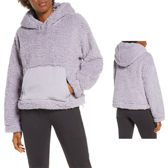Zella Tops - Zella Cassie Faux Shearling Hoodie Lilac Women's